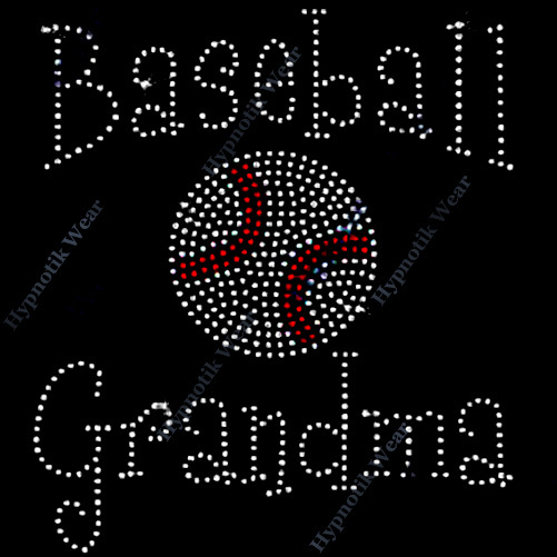 Rhinestone Transfer " Baseball Grandma " Iron On, Hotfix , Bling Nana