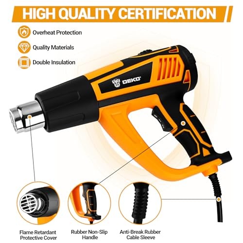 Heat Gun Hot Air Gun: 1800W Heat Guns with Variable Temperature Control 120℉