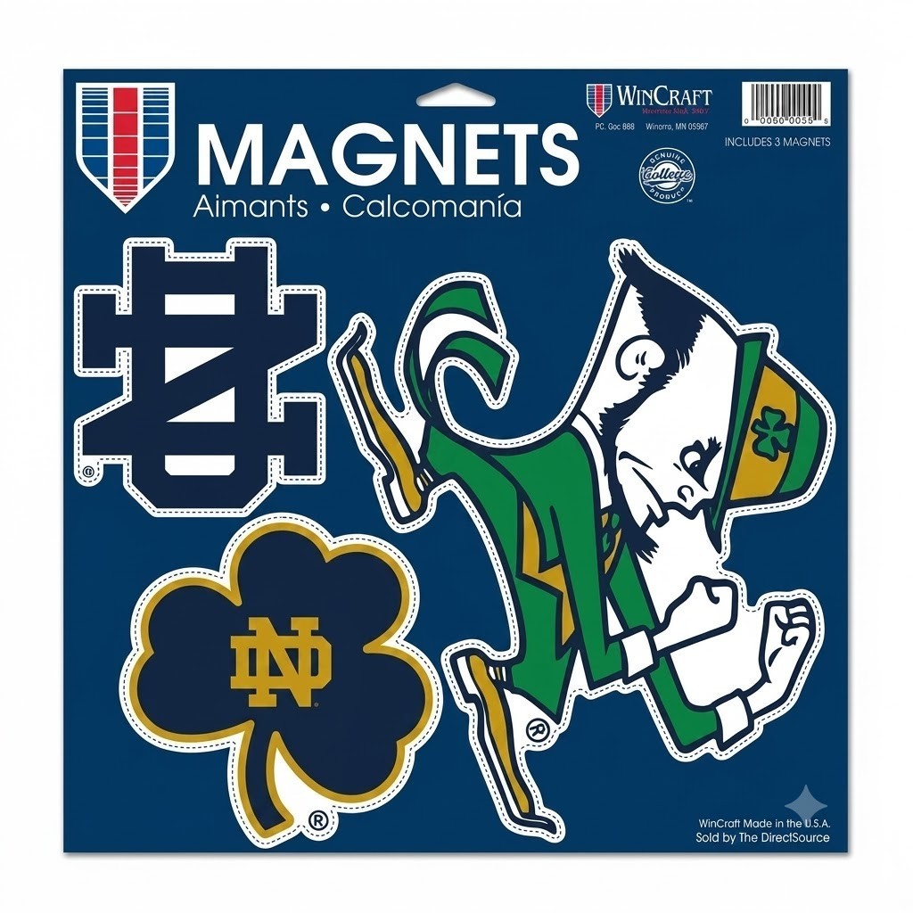 ⭐️⭐️⭐️⭐⭐️NOTRE DAME FIGHTING IRISH 3 PACK OF  VINYL MAGNETS 11"X11" ⭐️⭐️⭐️⭐️⭐️