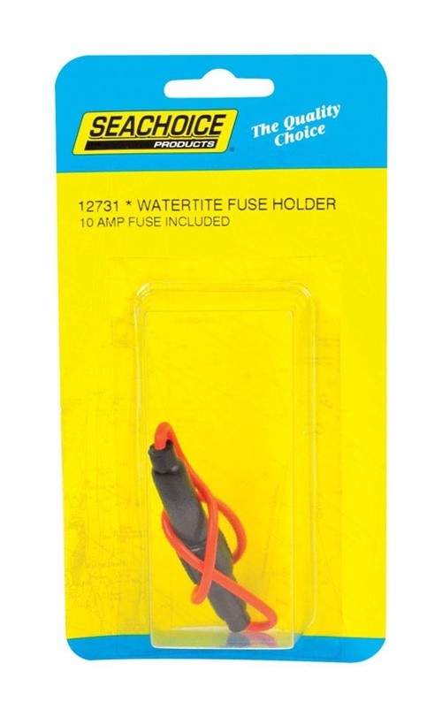 Seachoice 12731 Brass 16 ga. 10A 12V In-Line Fuse Holder with Water-Tight