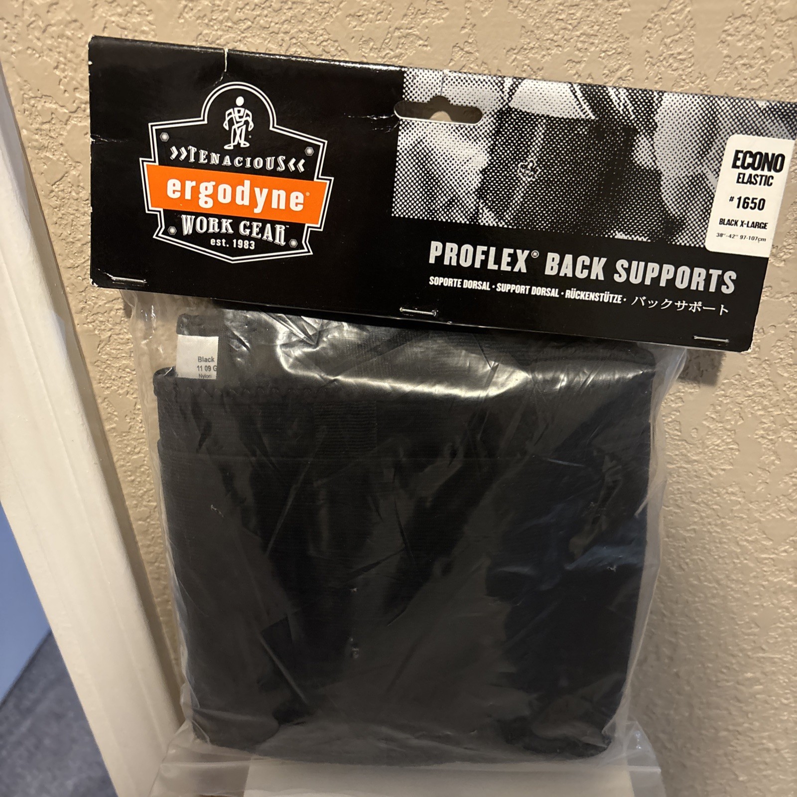 Ergodyne Tenacious Work Gear Proflex Back Supports #1650 Econo Black XL NEW