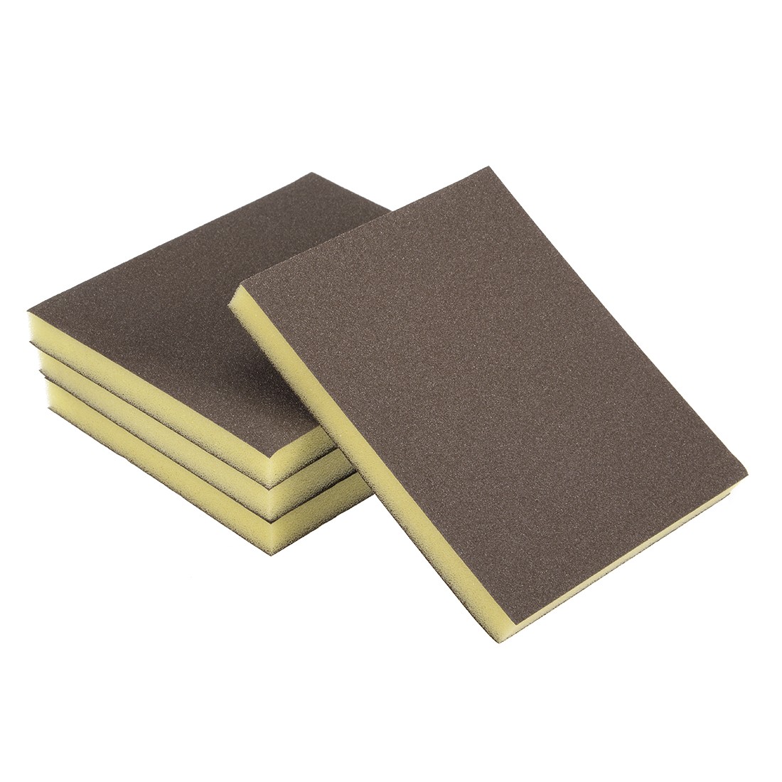 Sanding Sponge Medium 150 Grit Sanding Block Pad 4.72"x3.86"x0.47" Brown 4pcs