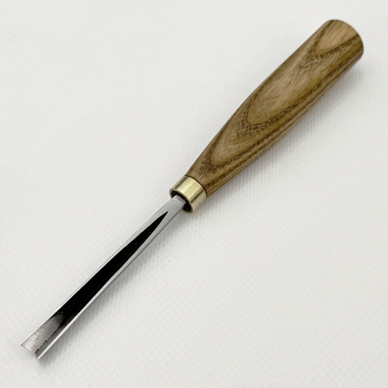 Hand-Forged V-Parting Chisel – 6mm Steel Blade, Ash Handle, For Fine Carving