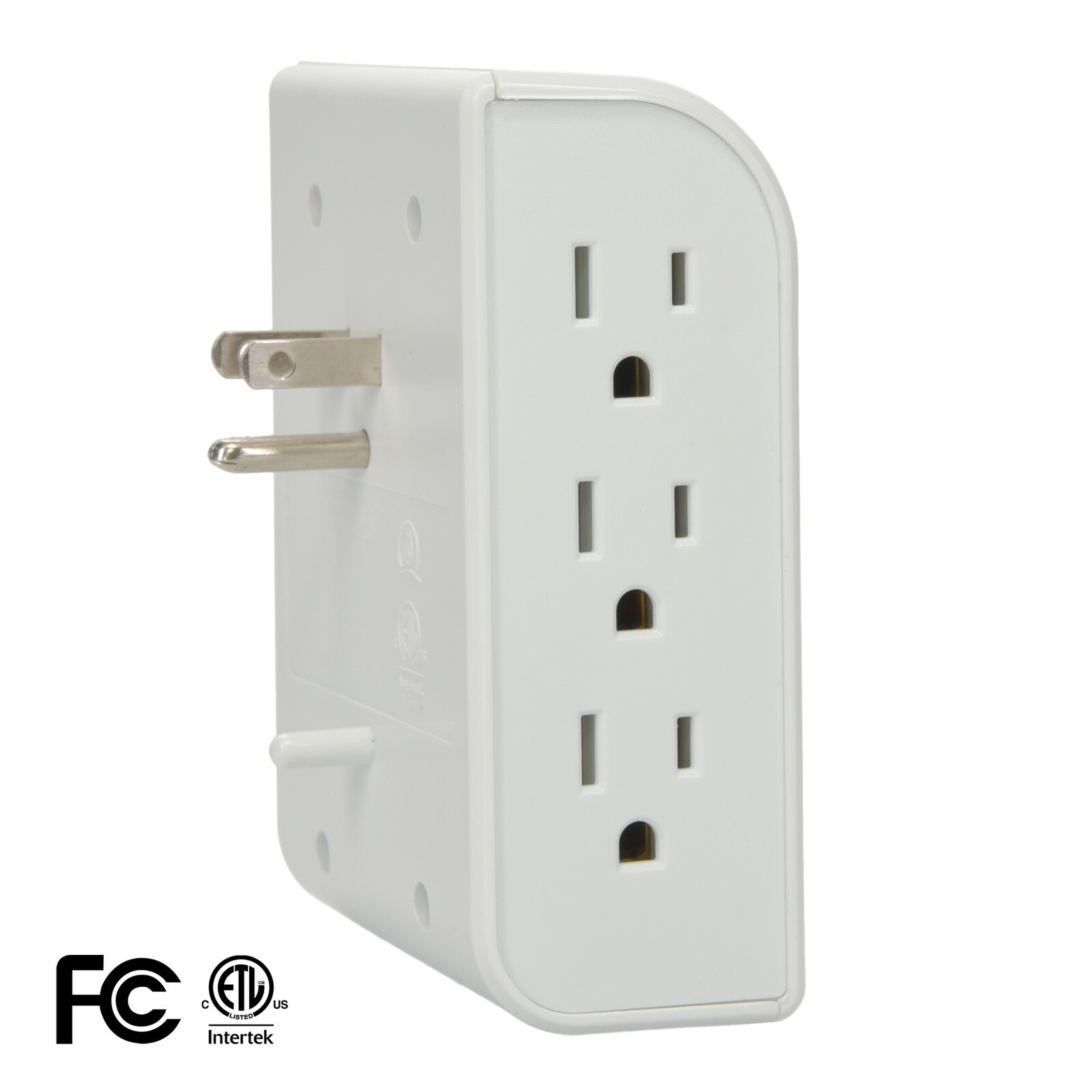 [24 PCS] CP 3 Side-Outlet 1200 Joule Wall-Tap, 3 USB-A, 1 USB-C Ports, CP30009