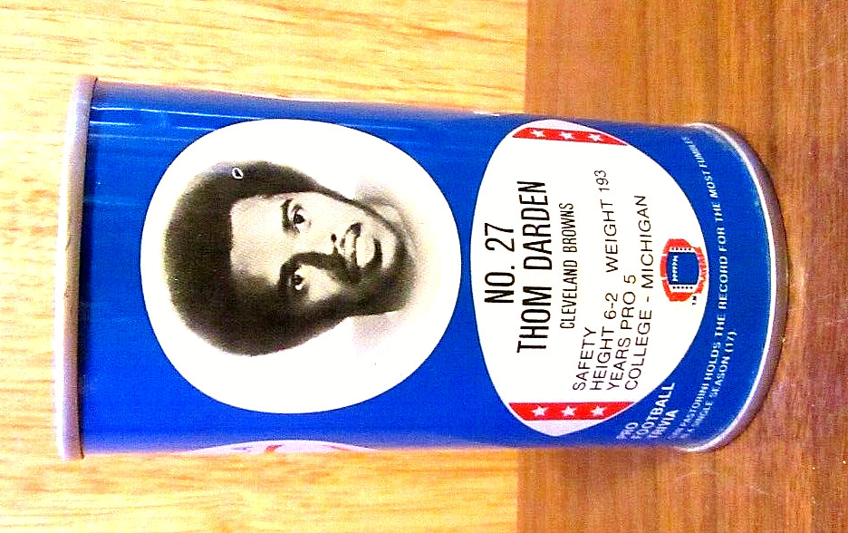 1976 RC Cola NFL Cleveland Browns Thom Darden 12oz Steel Soda Can Unopen