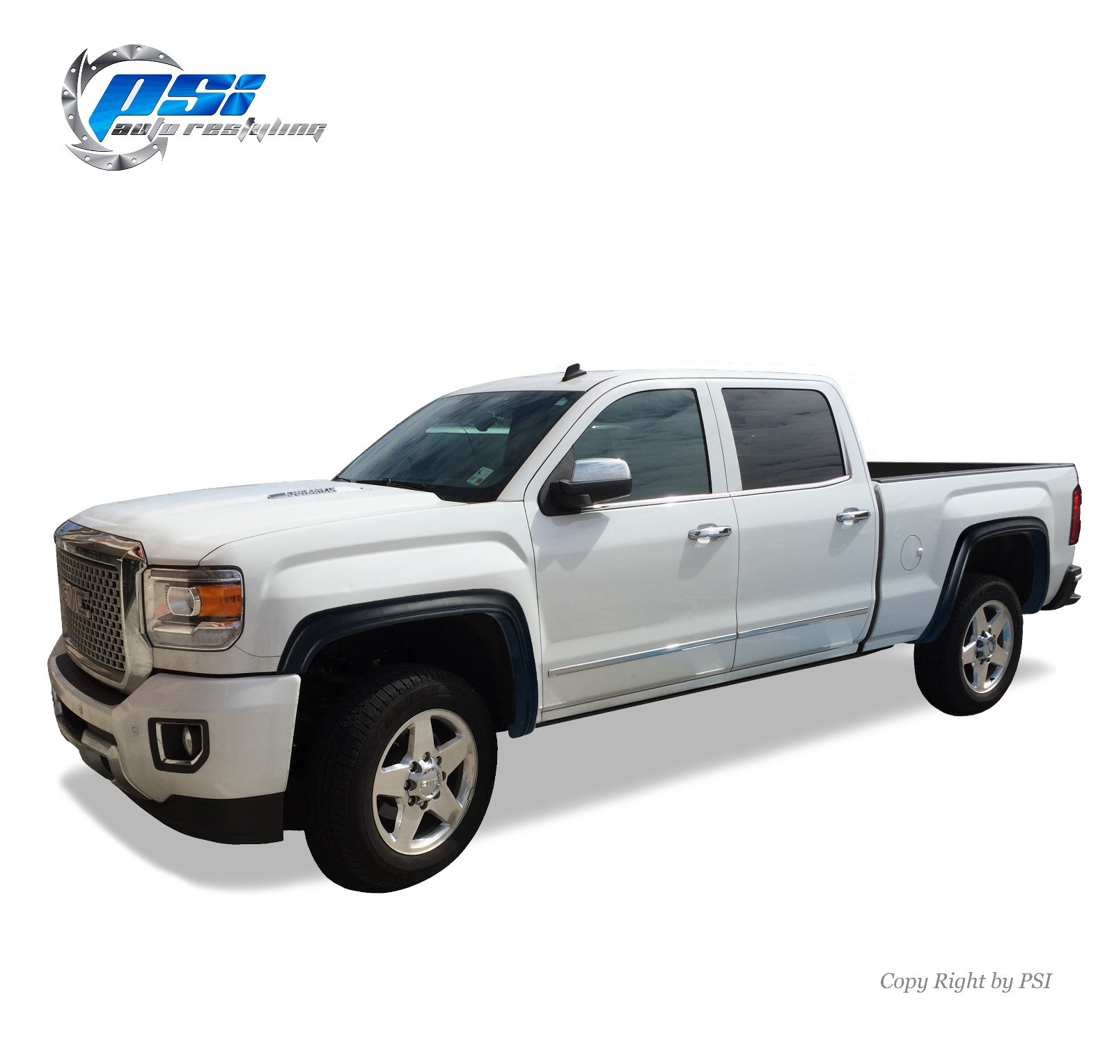 Black Paintable OE Style Fender Flares 2015-2018 GMC Sierra 2500 / 3500 Full Set
