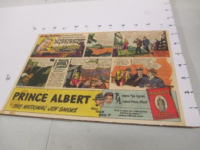 newspaper ad 1940s PRINCE ALBERT tobacco Judge Robbins Mississippi river boat