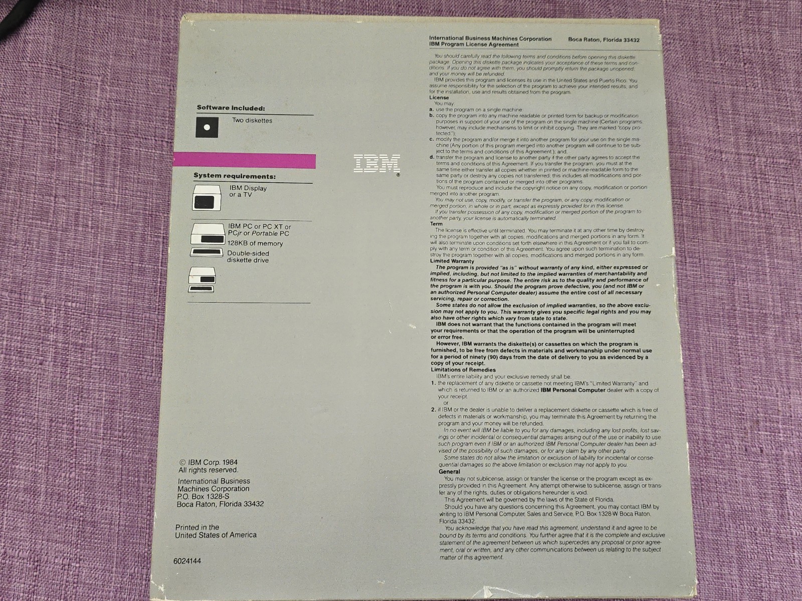 1984 IBM PC Jr. Junior Writing Assistant Book | No Software 1980s 80s Computer