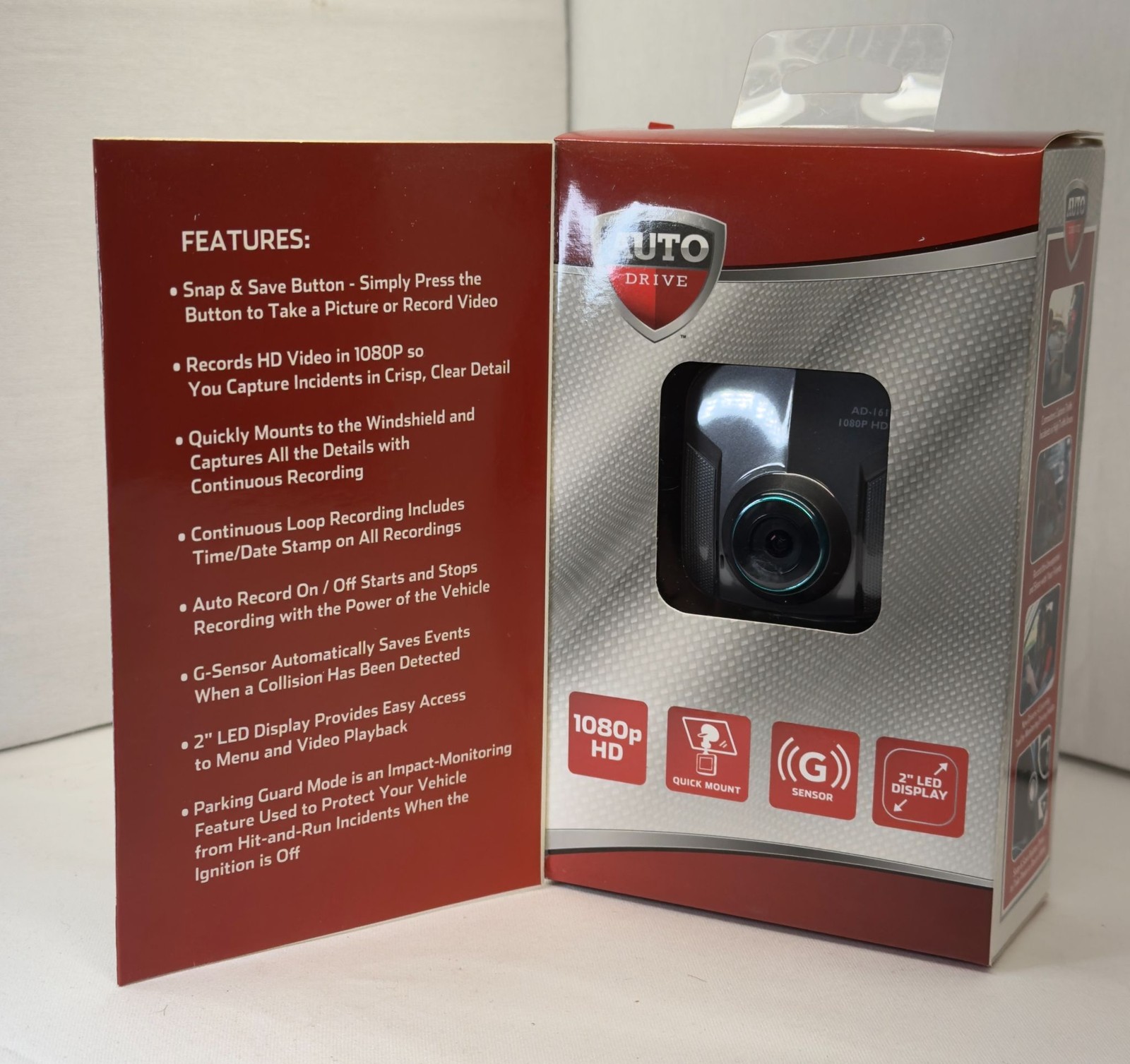 AUTO DRIVE HD Dash Cam 1080P Quick Mount G-Sensor 2 LED Display New