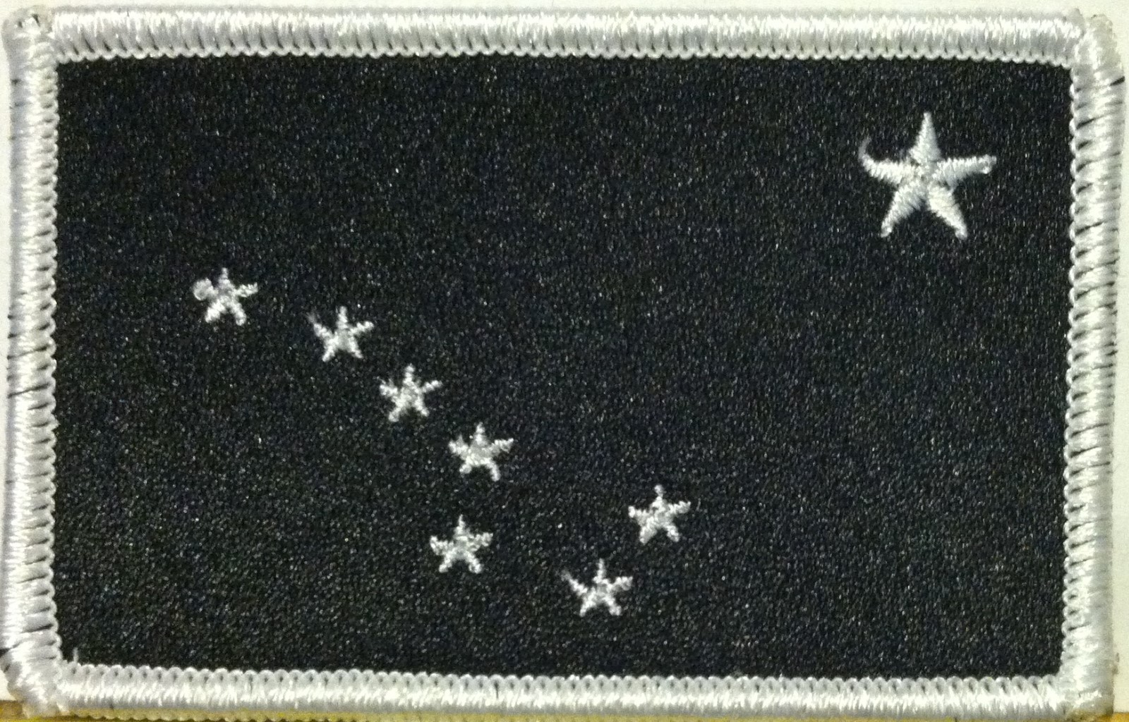 ALASKA STATE Flag Tactical Patch W/ VELCRO® Brand BLACK & WHITE Version #05