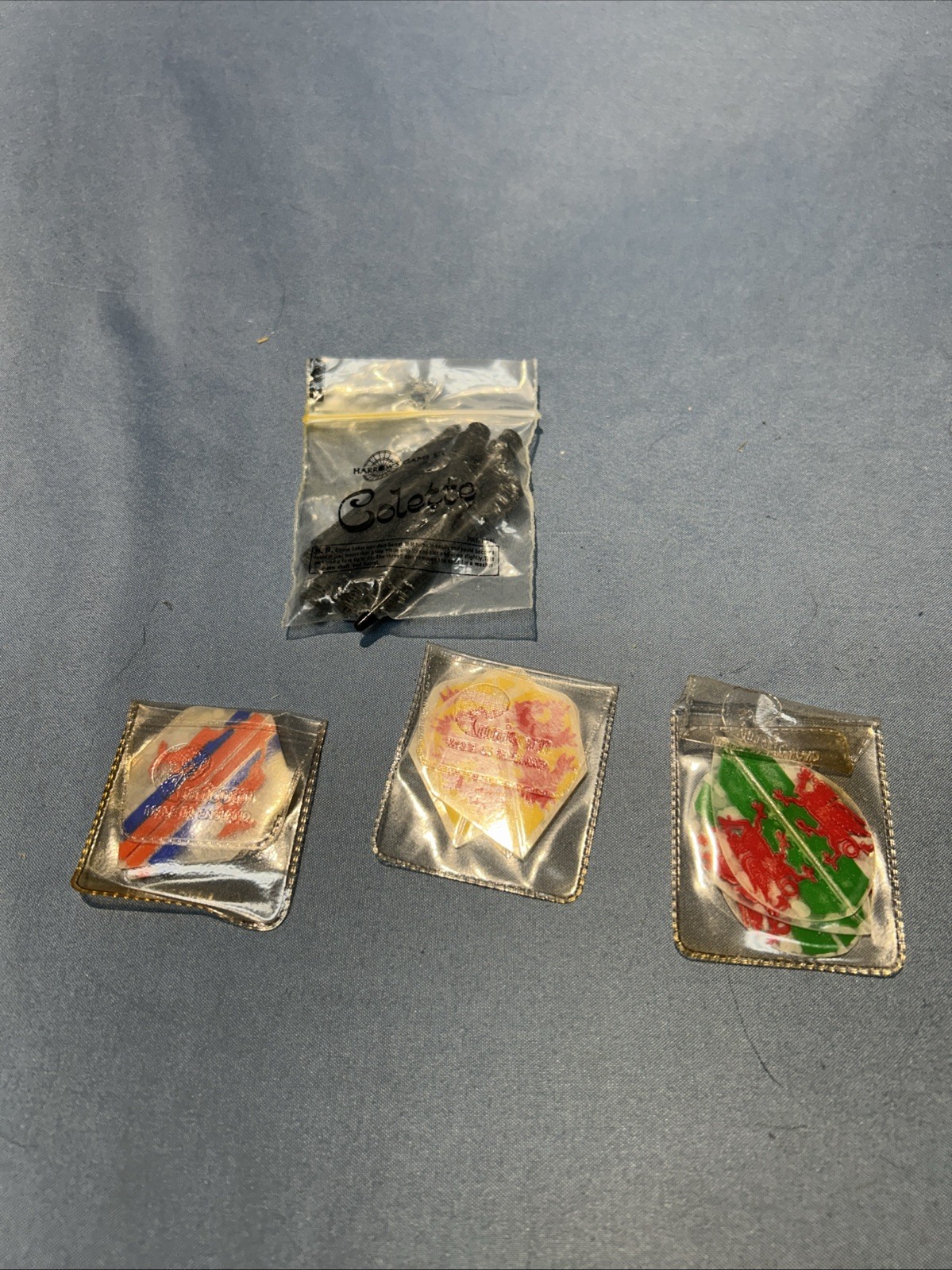 Vintage Harrows Dart Flight Shafts (6) & 3 Sets Of 3 Unicorn Dart Flights