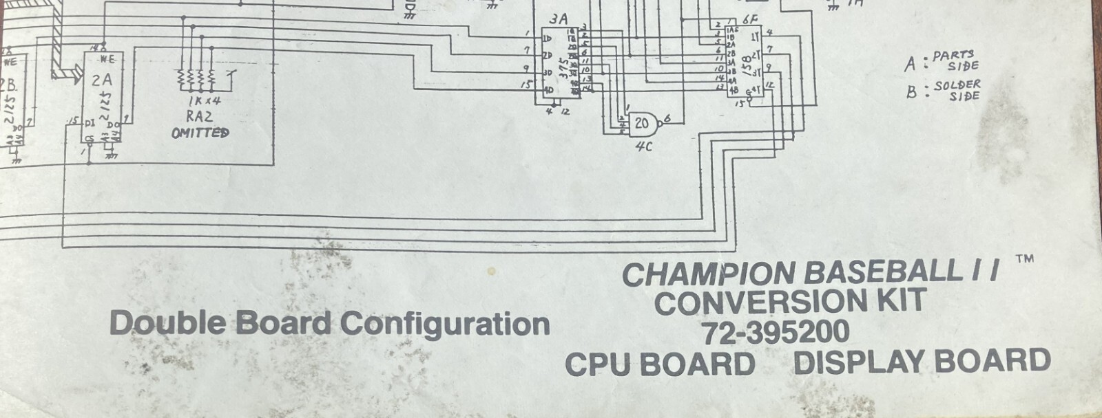Champion Baseball Arcade Game Technical Manual