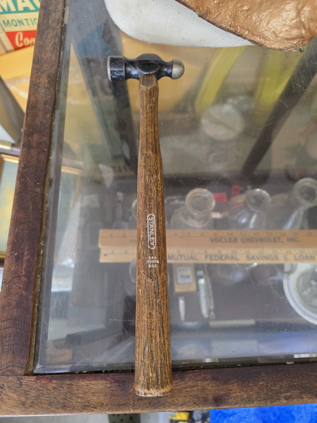 Vintage Stanley Ball Peen Hammer H0308 8oz USA Forged Tool Excellent used Cond.