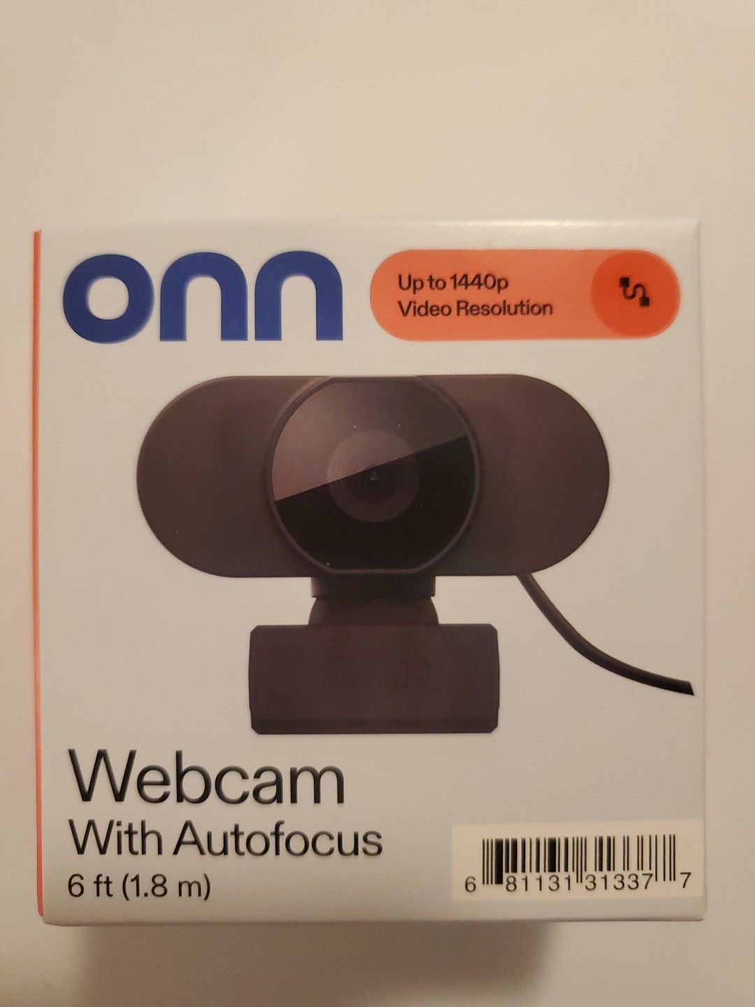 Onn Webcam with Autofocus Black Up To 1440Op Video Resolution