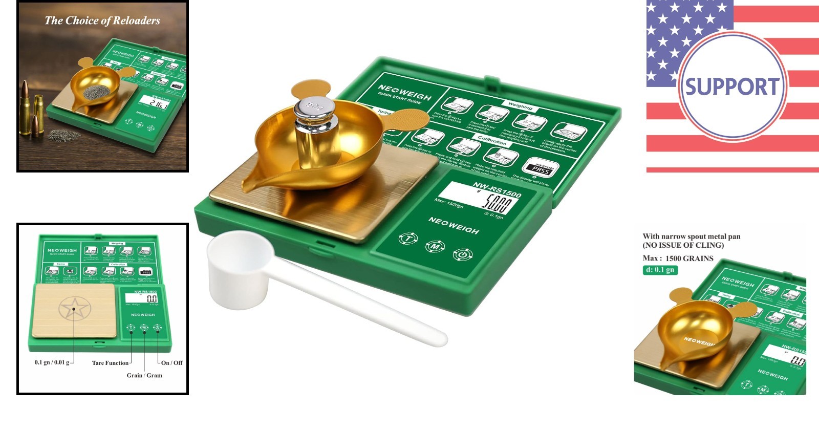 Professional Digital Powder Scale 1500 Grains x 0.1 Gn for Reloading & Archery