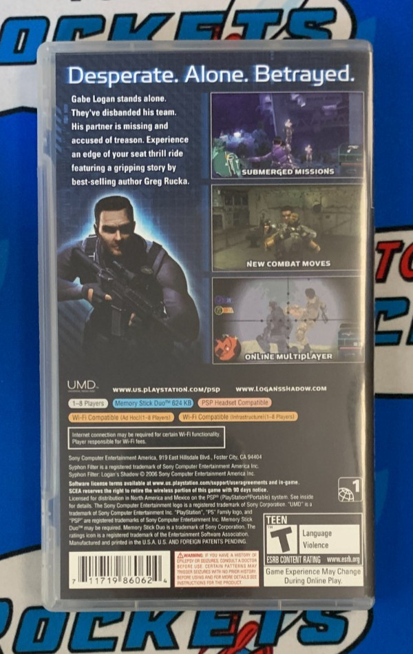 Syphon Filter Logan's Shadow - Sony PSP - CASE & MANUAL ONLY (NO GAME)