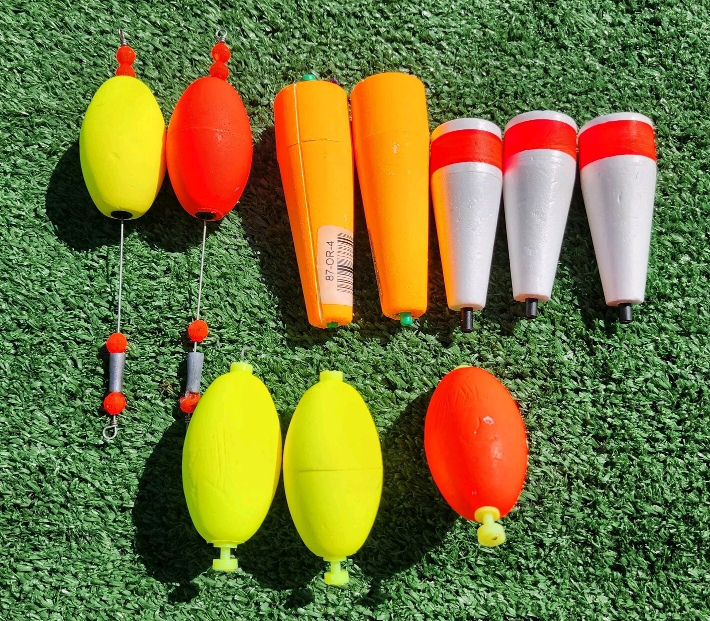 Lot Of 10 Freshwater Fishing Tackle Bobber Floats