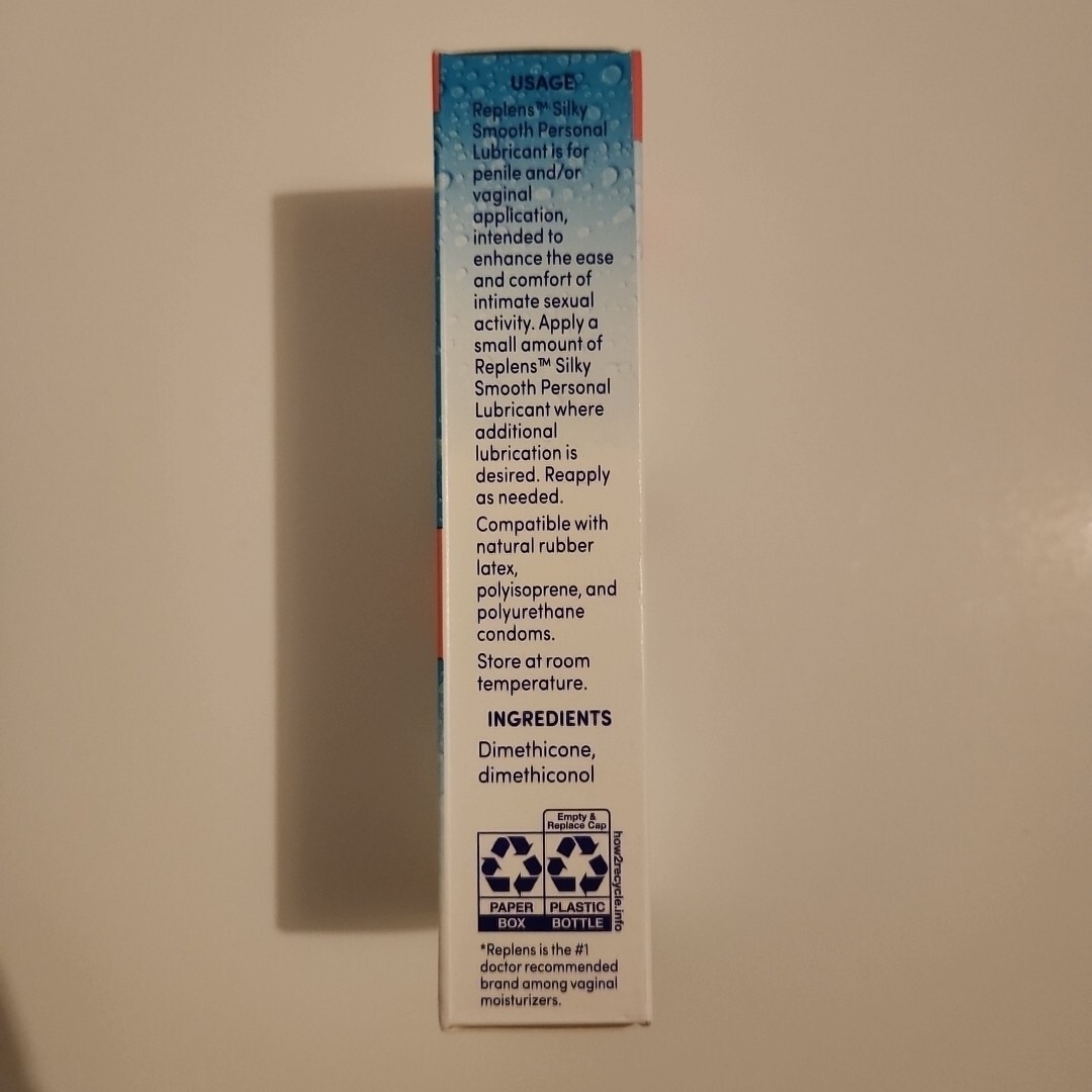 Replens Silky Smooth Personal Lubricant For Continuous Pleasure 2.7 oz Exp 2026+