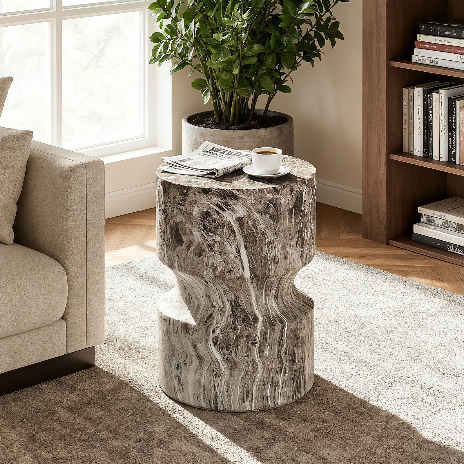 Cement Outdoor End Tables for Patio, GardenAccent Table Accent Table