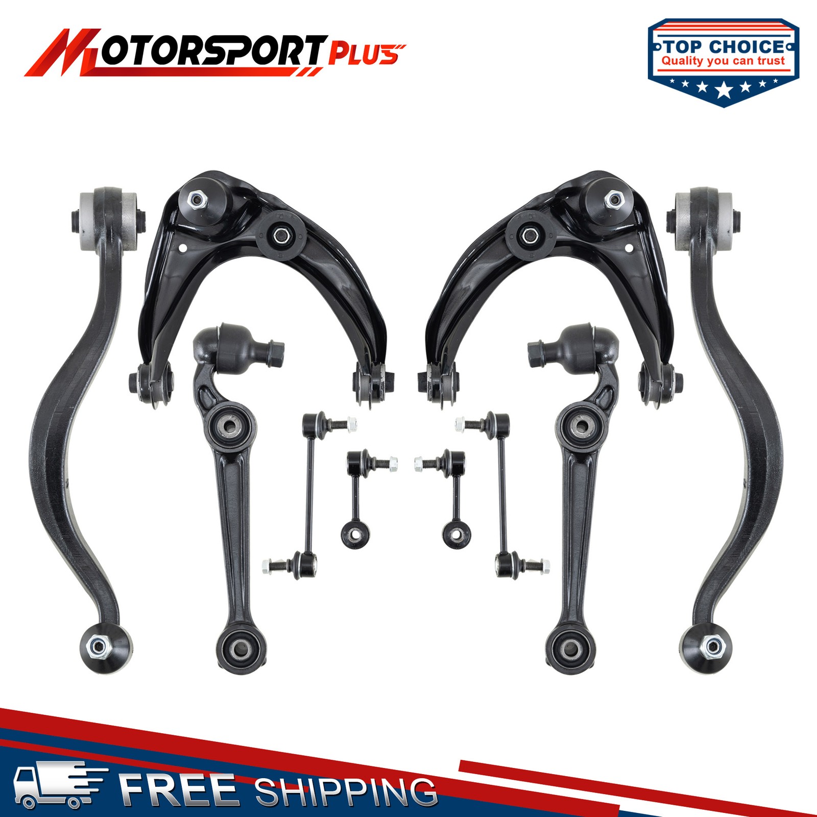Front Upper & Lower Control Arm Sway Bar Links For 2010-2012 Ford Fusion FWD