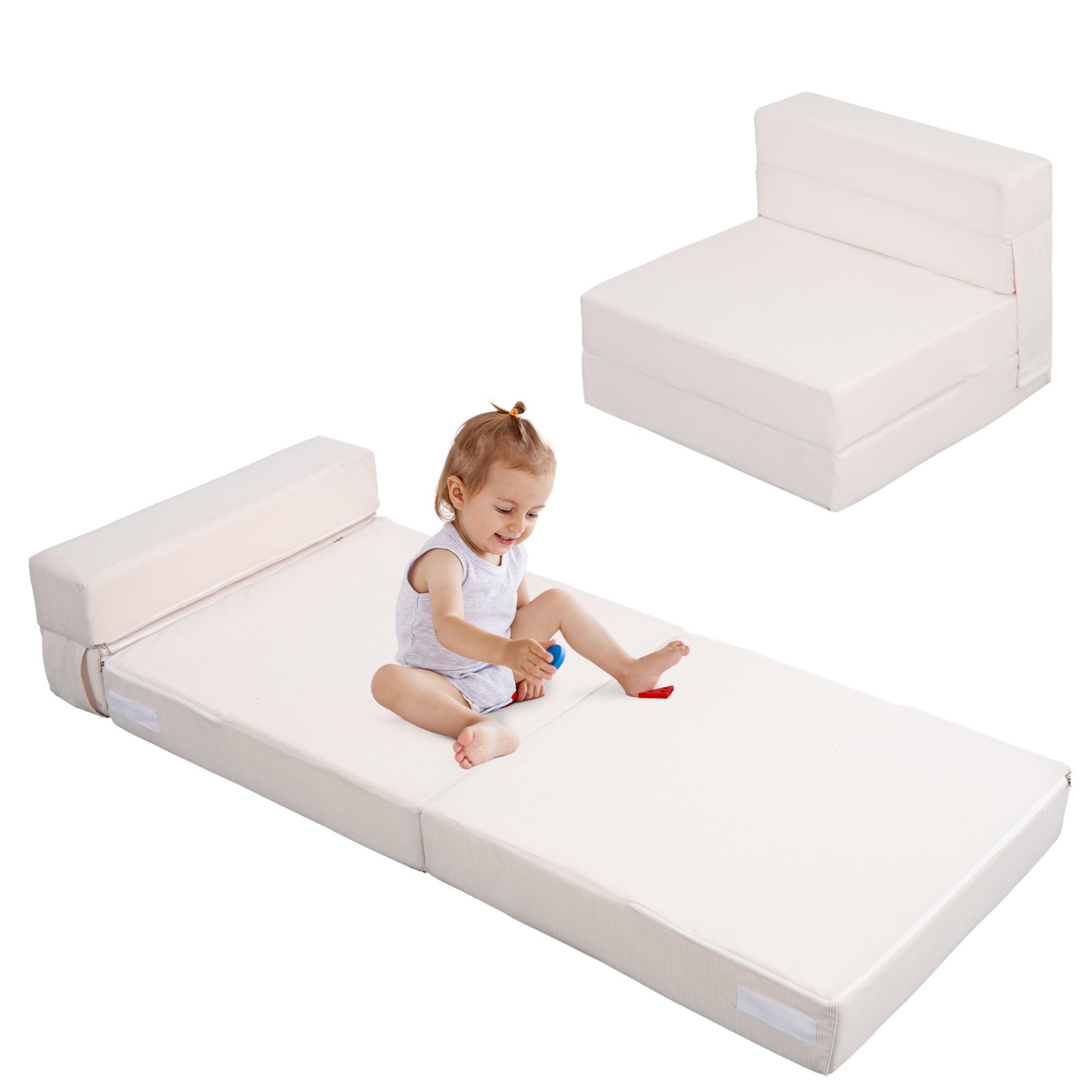 Sofá Cama Plegable 3 EN 1 para Niños Colchón Grueso para Suelo Infantil