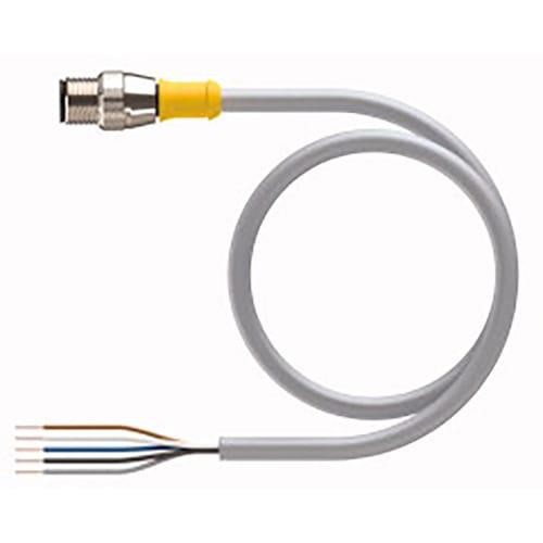 1PC TURCK RS 4.5T-5 Cordset, M12 Male to Cut-end, Gray, 5 cond., 5 meters,
