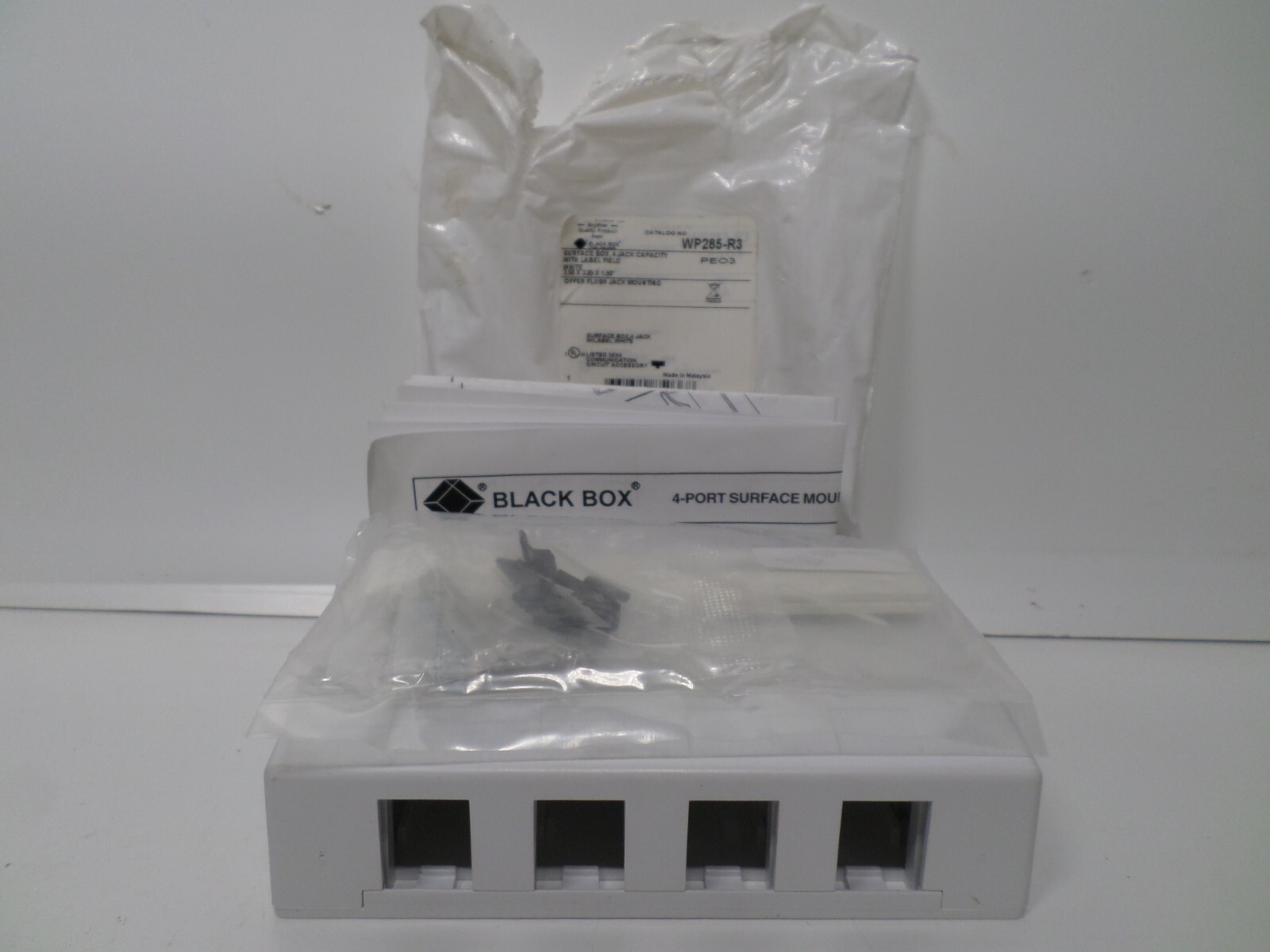 4 Port Cat6 5E RJ45 Network Surface Mount Box For Keystone Jack Insert