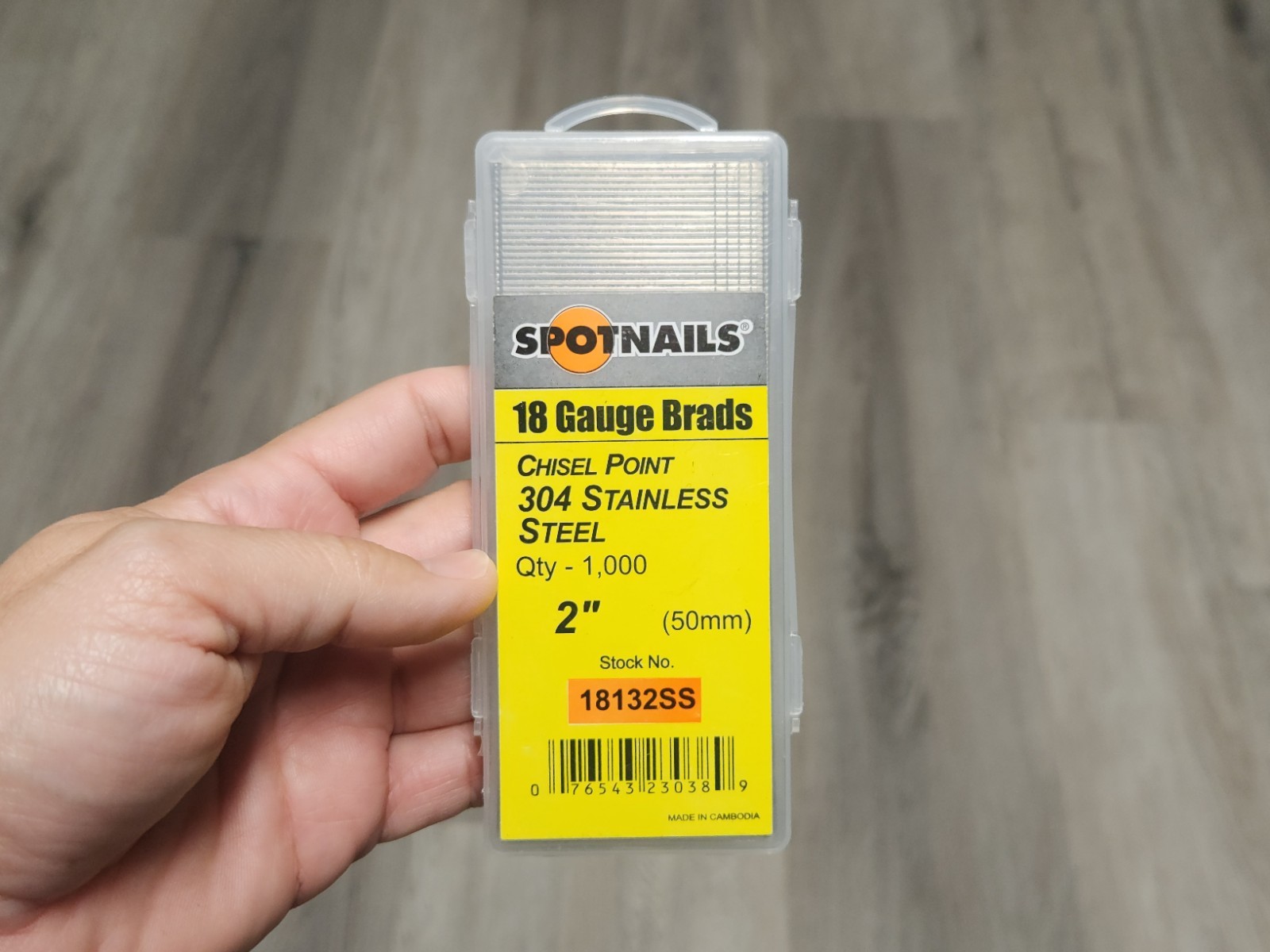 Spotnails 18 Gauge Brad Nails 2" Qty 1,000 Chisel Point 304 Stainless Steel