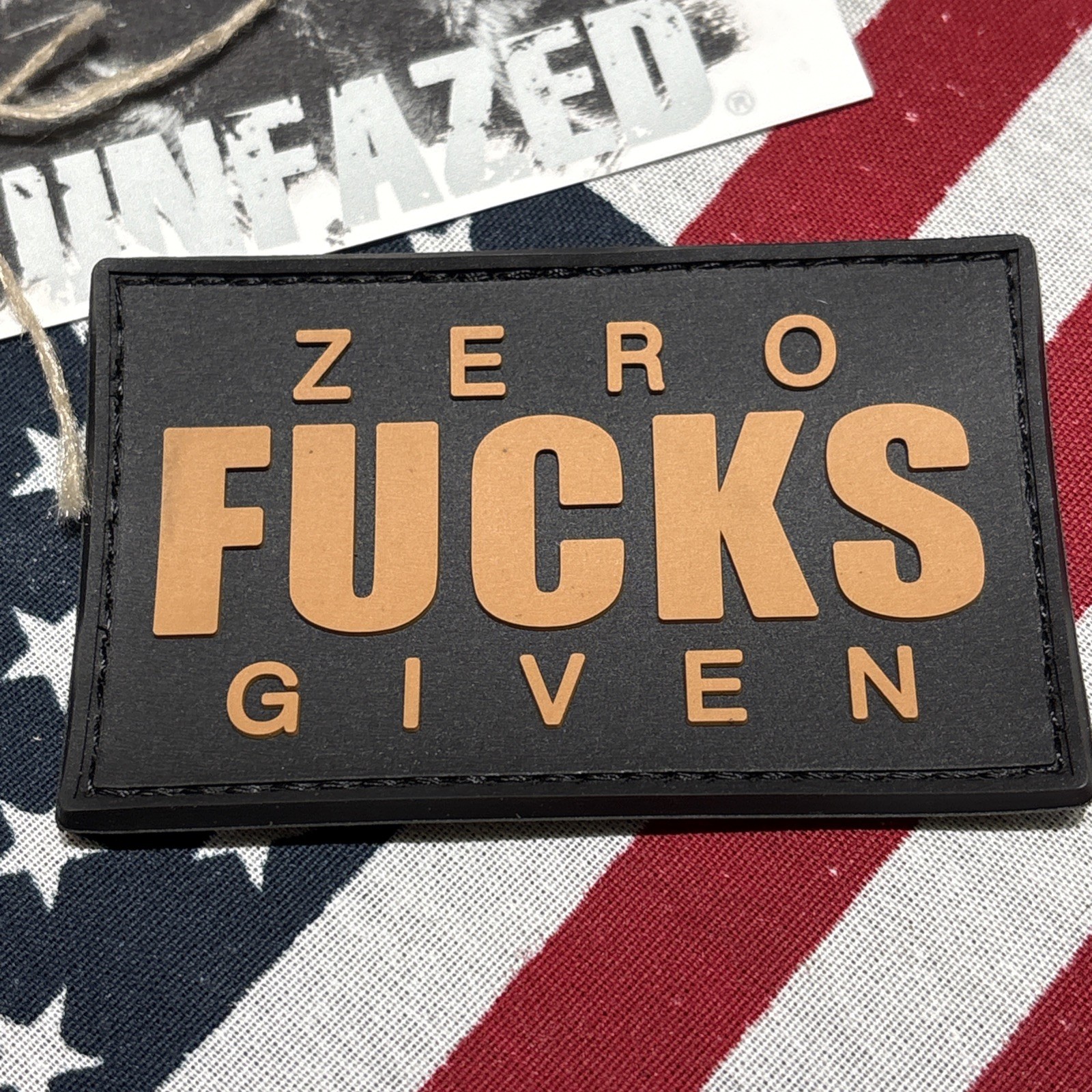Zero F’s Given Blk Brown  Morale Tactical Hook & Loop Patch High Quality 3d PVC