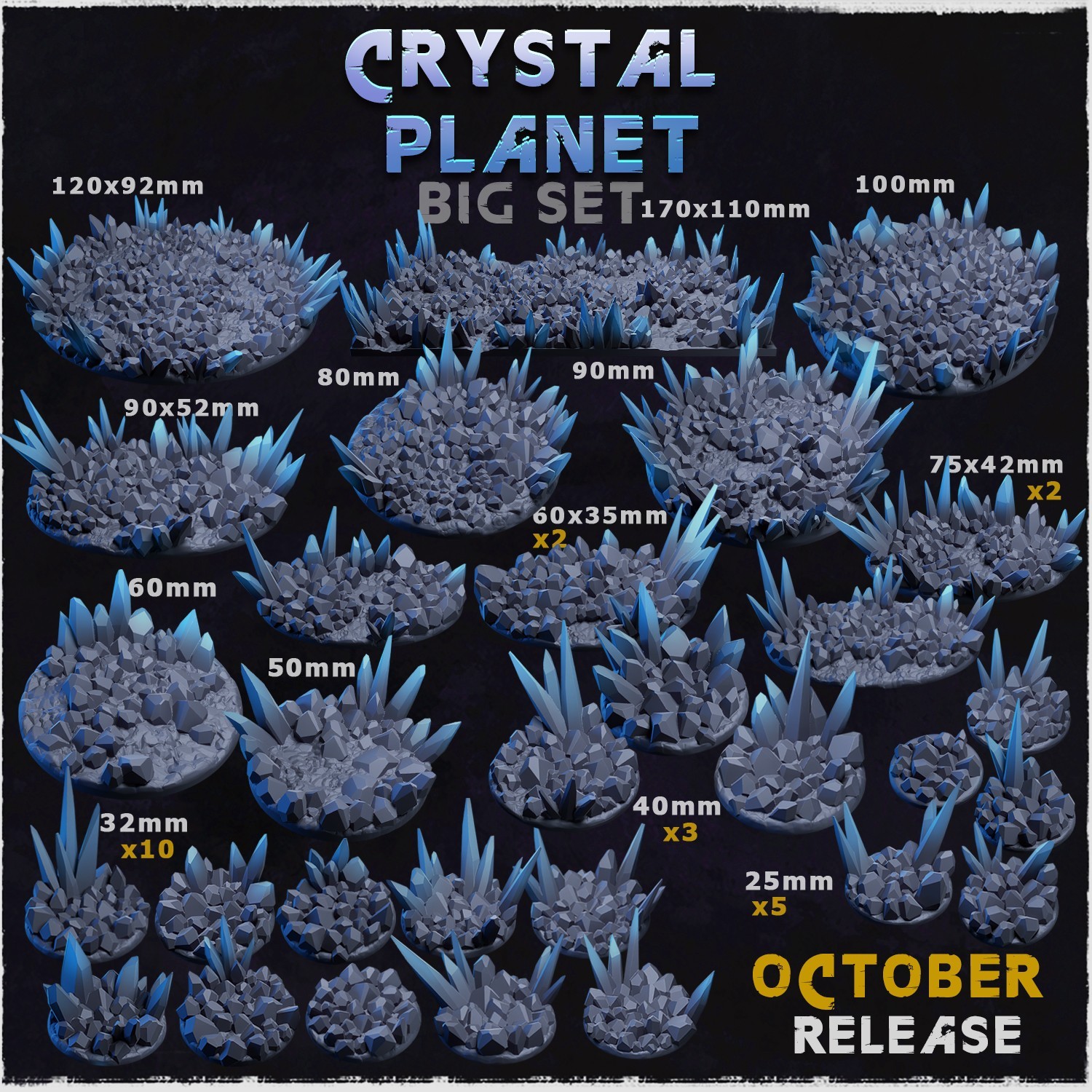 Crystal Planet - Scenic Bases Wargame & RPG Miniatures 16k Resolution Zabavka
