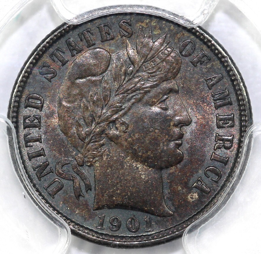 1901 10c Barber Dime PCGS MS 63