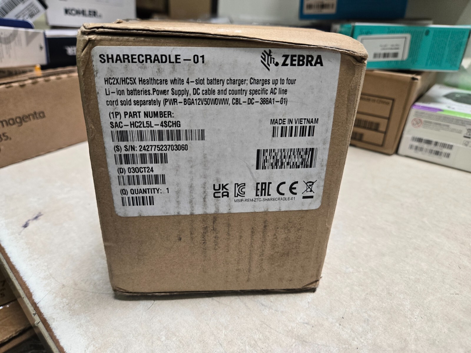 Zebra SAC-HC2L5L-4SCHG HC20/HC50 Healthcare white 4-slot Battery Charger