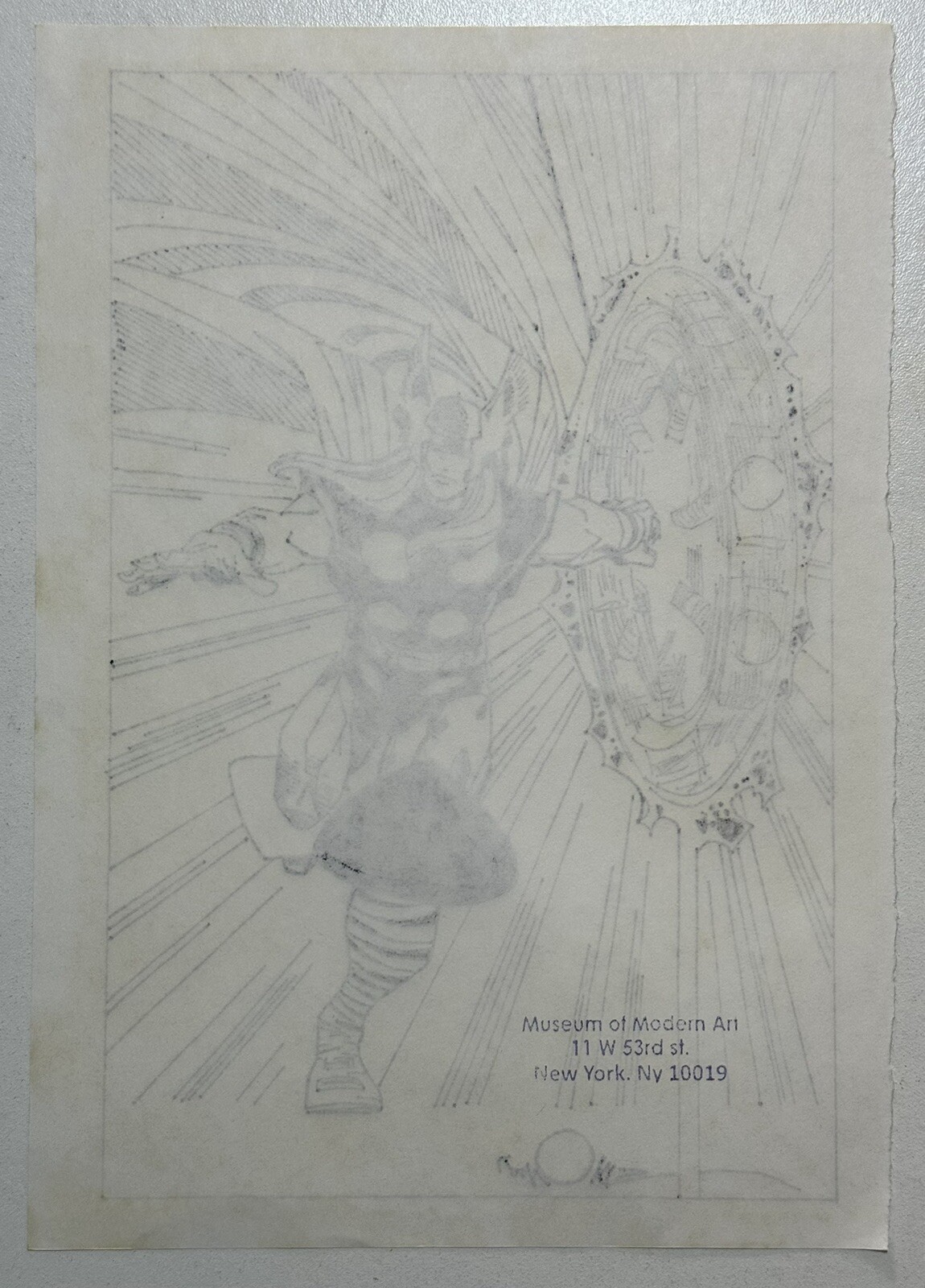 Walter Simonson (Handmade) Drawing On old Paper Signed & Stamped