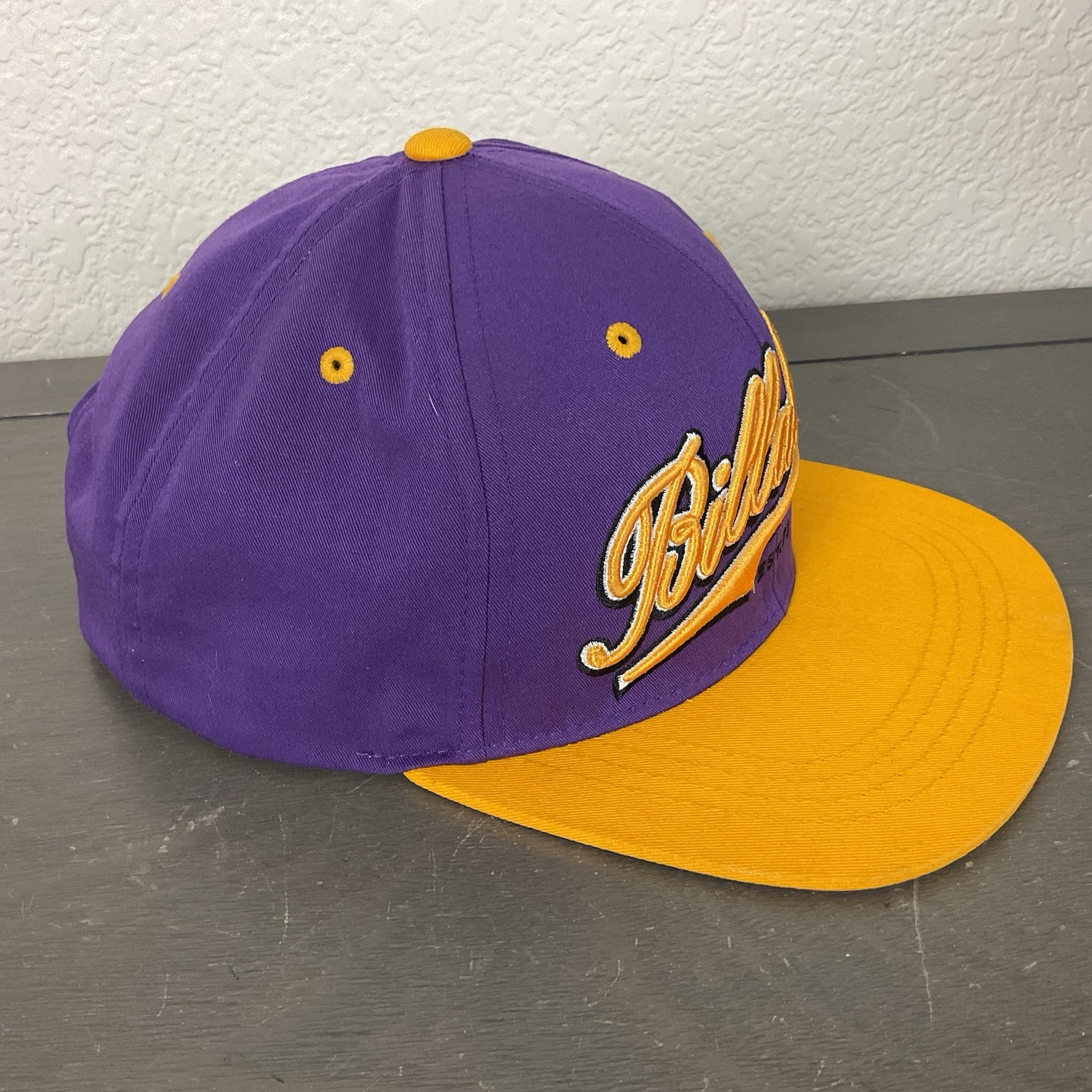 Billabong Purple/Yellow 3D Logo 6 Panel SnapBack Ball Hat/Cap One Size