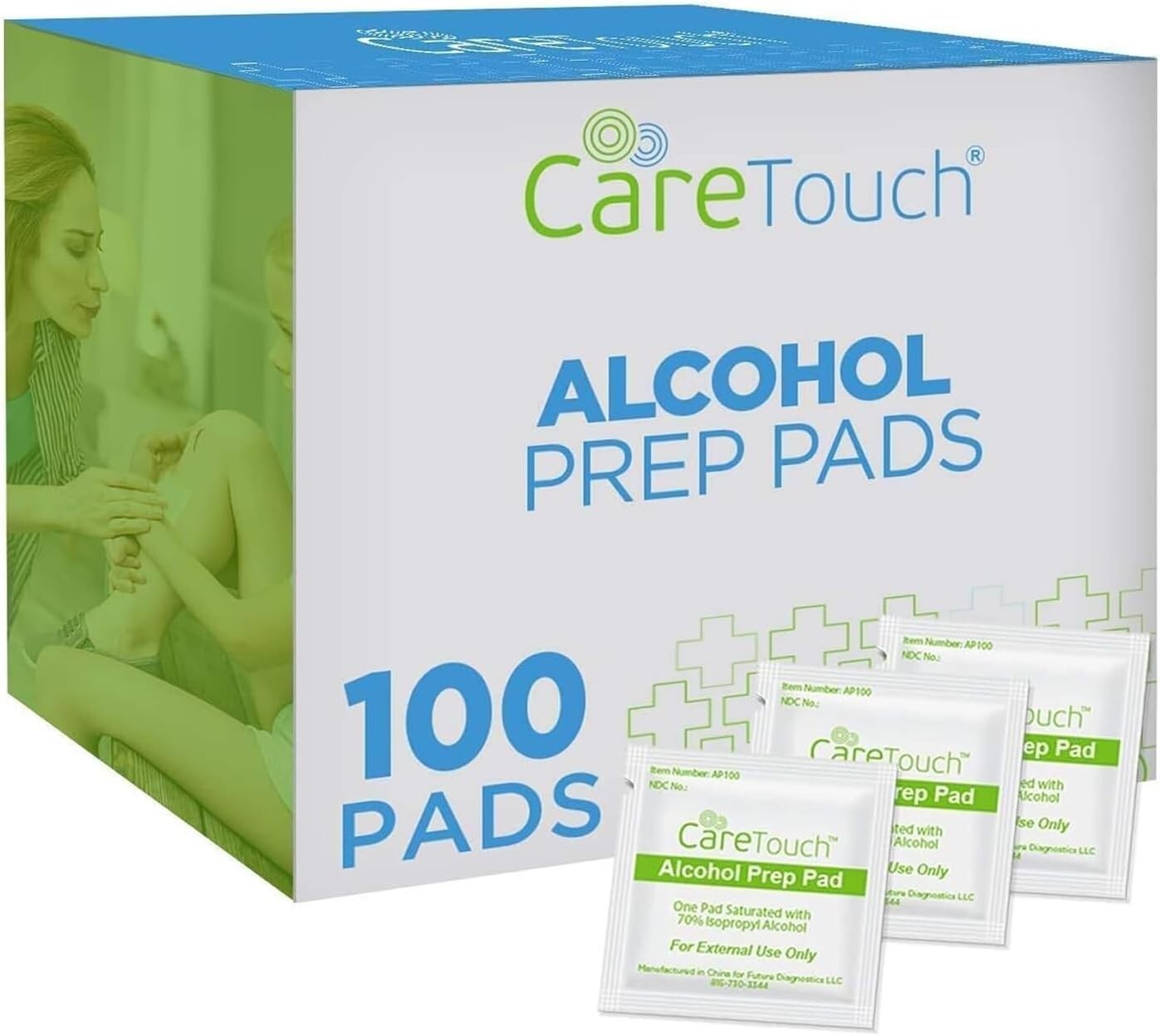 Care Touch Alcohol Wipes - 100 Count Individually 100 (Pack of 1)