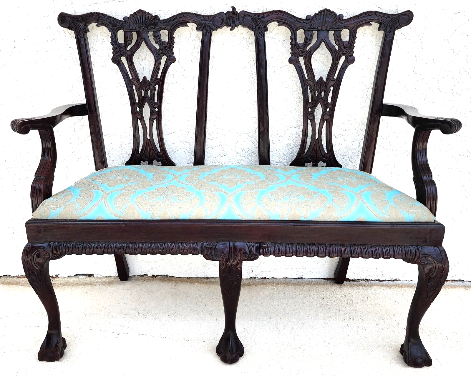 Chippendale Bench Settee Vintage
