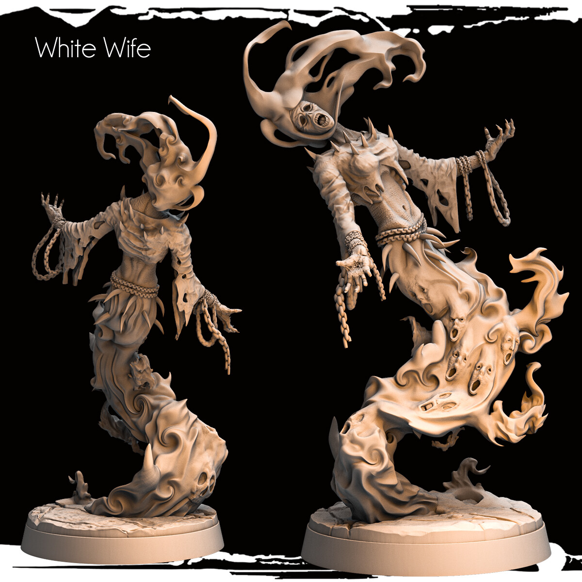 Dungeons & Dragons NPC Enemy Lost Souls Wraith, Witch, Necromancer - White Wife