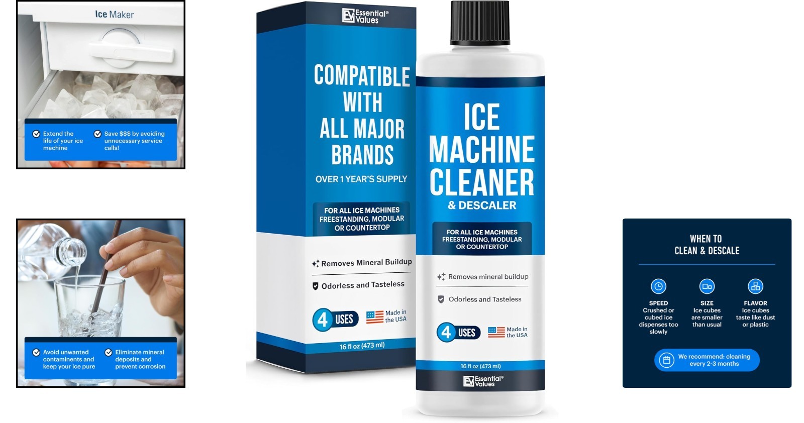 Fragrance-Free 16oz Descaler for Ice Machines - Compatible with All Major Brands