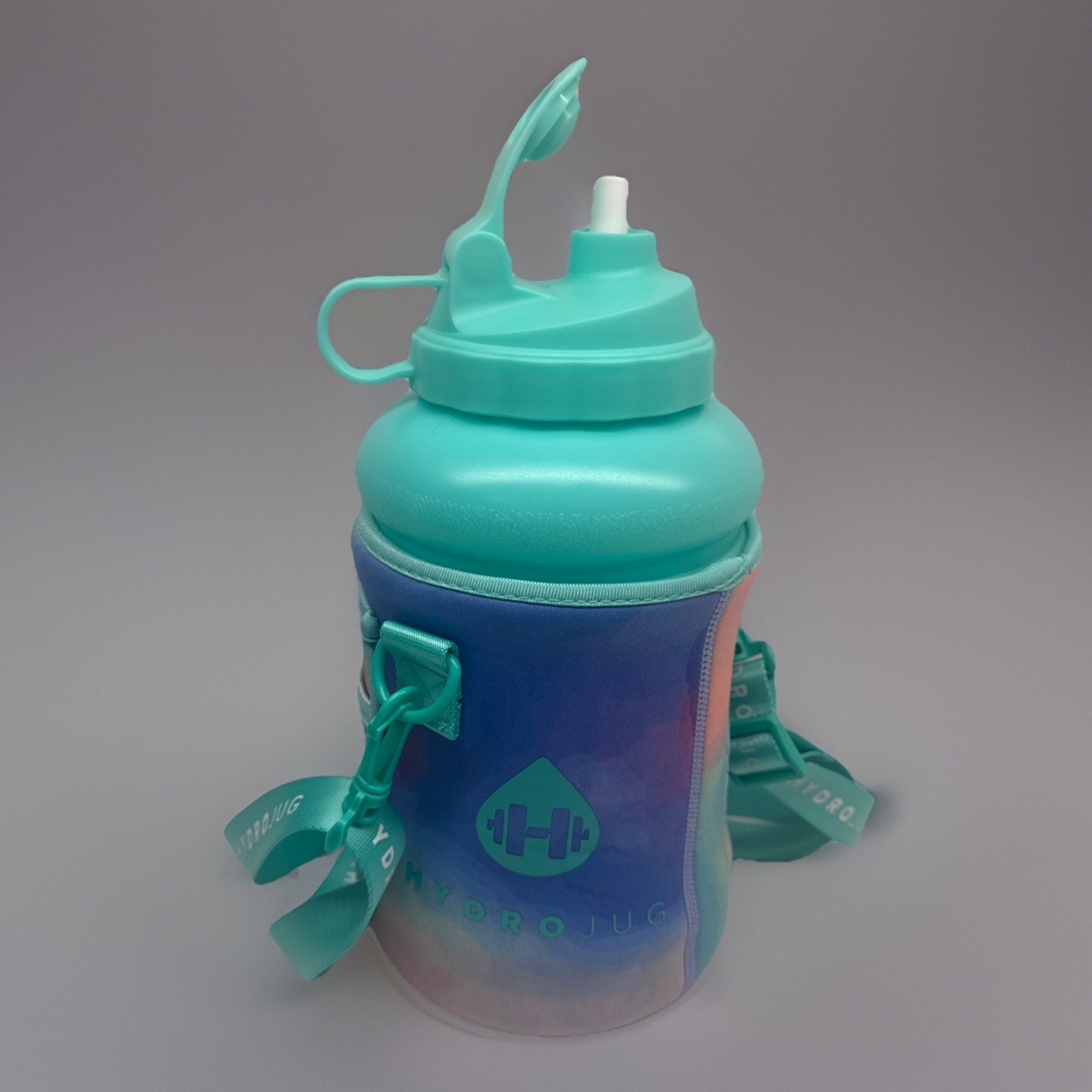 HydroJug W/Sling Teal Blue Purple 73 oz BPA Free 2.2 Water Bottle/Straw Softball