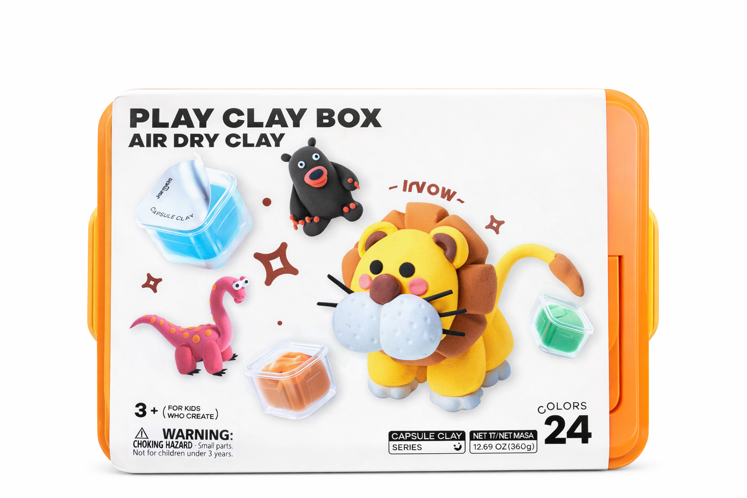 24 Colors Air Dry Clay Set Storage Box Non-Toxic Modeling Clay DIY Craft Kit