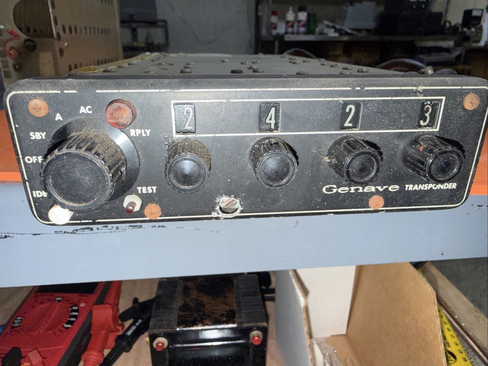 Genave BETA 4096 ATC Transponder W /Rack Steam Punk Or Paper Weight Cave