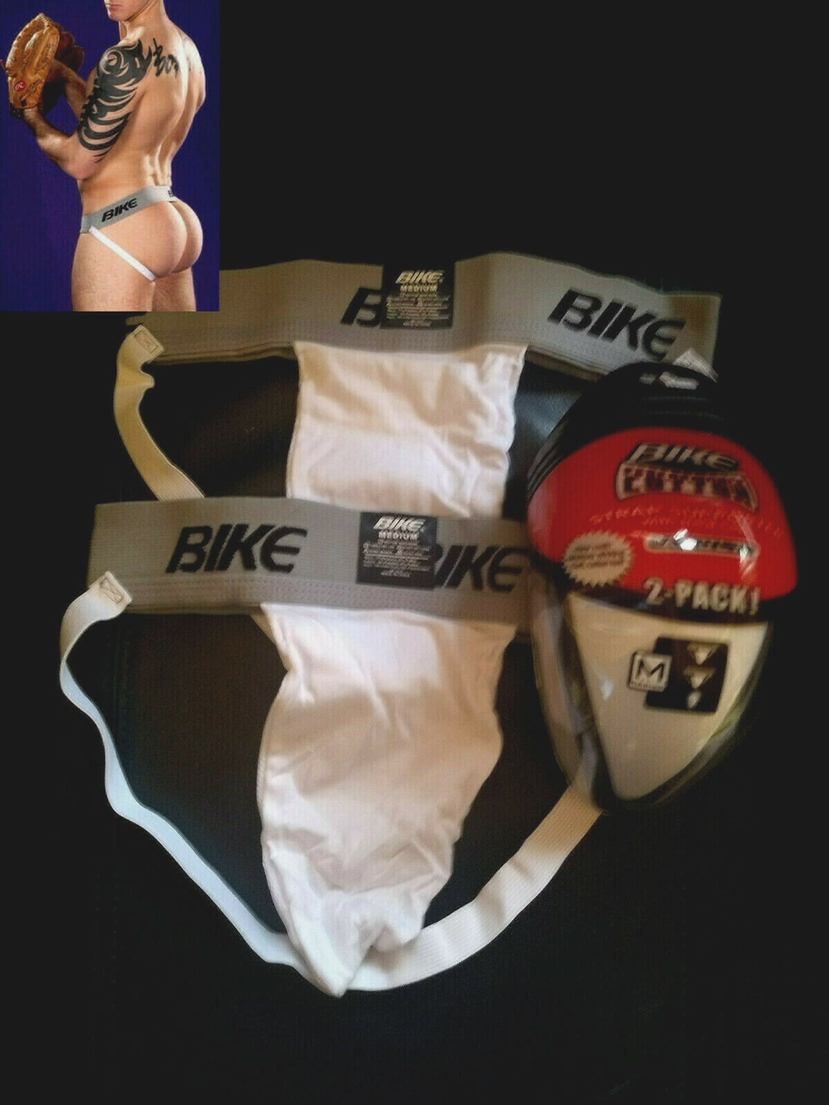 2 NEW Bike Performance M L XL 2X jockstraps & 1-Hard Cup athletic supporter JOCK