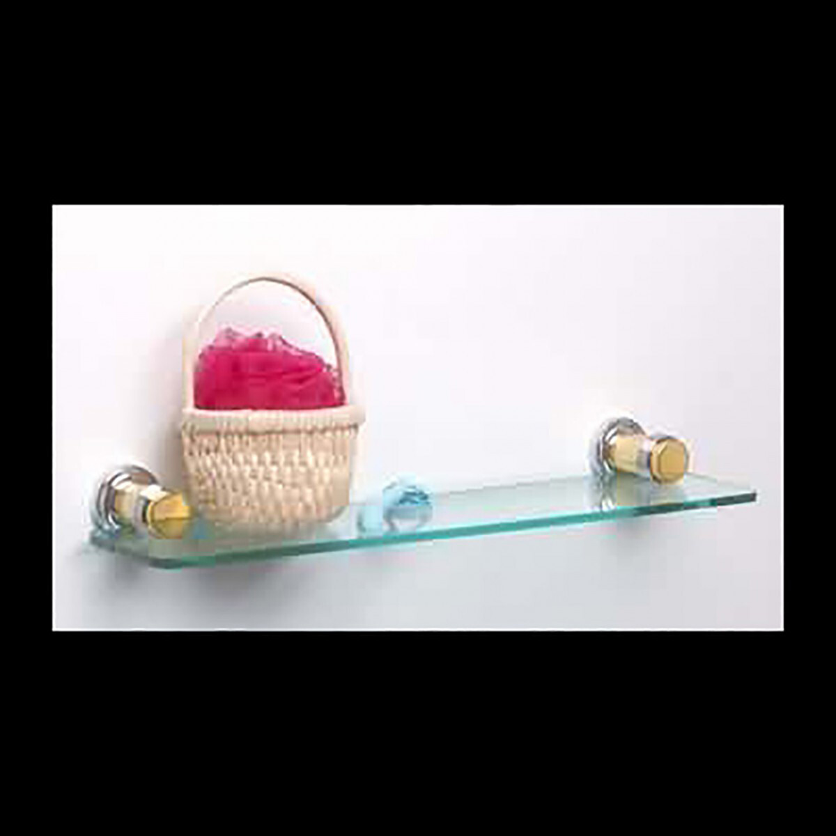 Floating Glass Shelf Kit 19" Solid Brass Brackets | Renovator's Supply