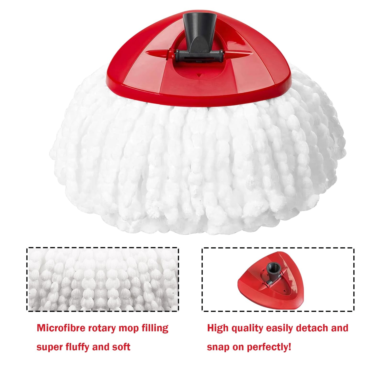 Spin Mop Set - 4 Microfiber Heads, Base, 30-58'' Handle with OCedar EasyWring...