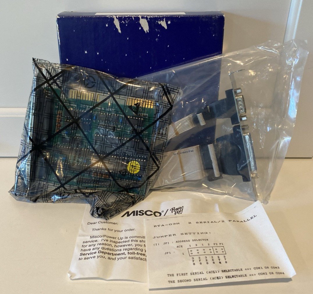 Vtg MISCO Dual Serial and Dual Parallel IO card NEW NOS Taiwan