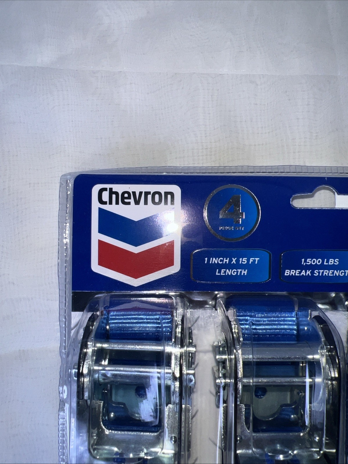 15 Foot Heavy Duty Ratchet Tie Down - 4 Pack, Chevron