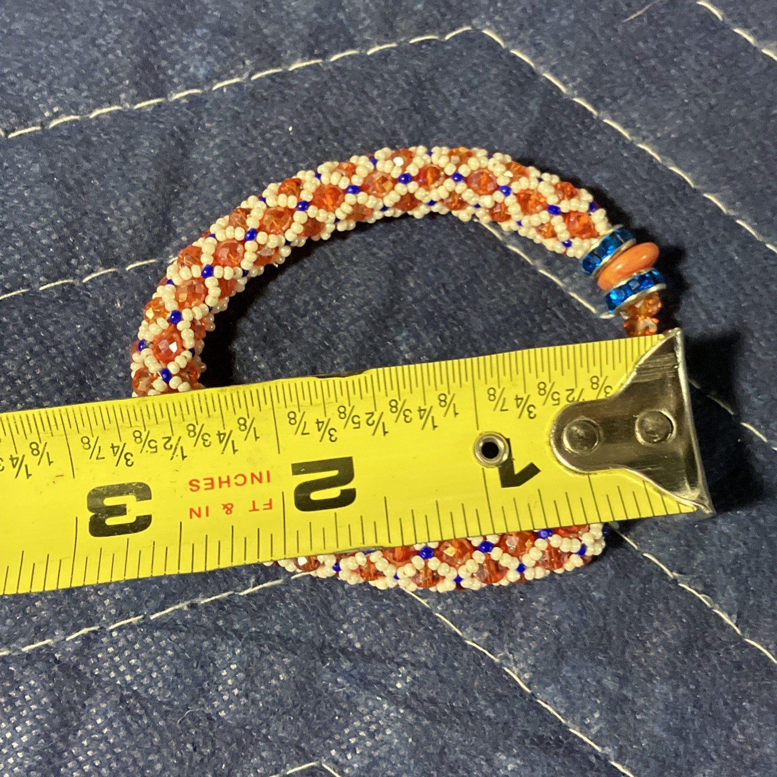 Handmade Bracelet Red White & Blue