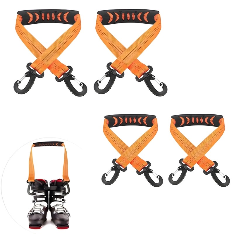 4Pieces Ski Booting Band Polyester Texture for Secure Attachments During Walks