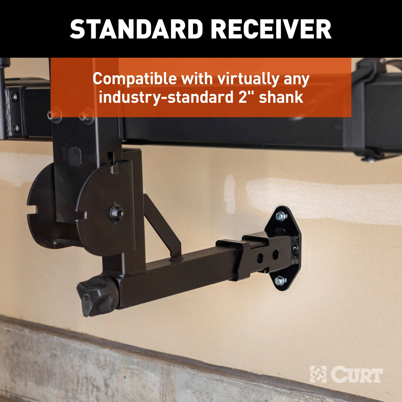 CURT 45069 Trailer Hitch Accessory Wall Mount Storage 2-Inch Receiver
