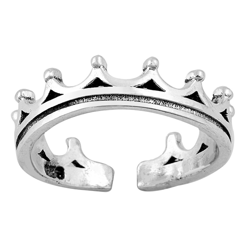 .925 Sterling Silver Classic Royal Crown Fashion Summer Toe Ring NEW